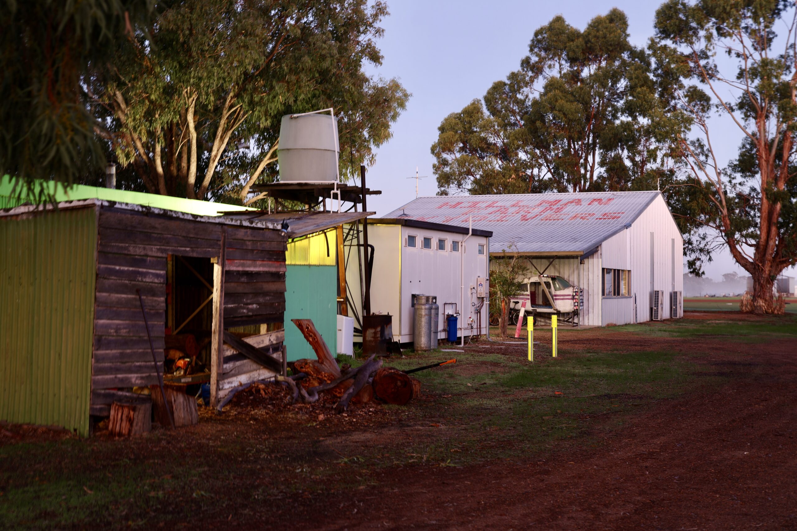 Where We Are 3 The clubhouse and buildings at Hillman Farm Airport, Darkan